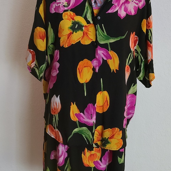 Vintage Caribou New York Floral Dress Set Made in USA - Picture 10 of 11